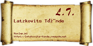 Latzkovits Tünde névjegykártya